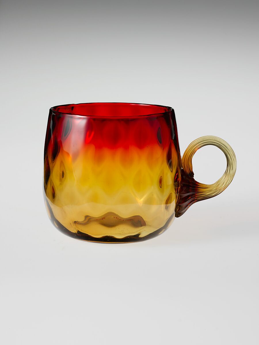 Cup, Probably New England Glass Company (American, East Cambridge, Massachusetts, 1818–1888), Blown glass, American 