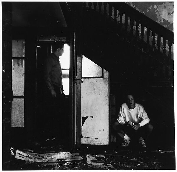 [Darkened Room with Standing Figure and Seated Figure], Ralph Eugene Meatyard (American, 1925–1972), Gelatin silver print 