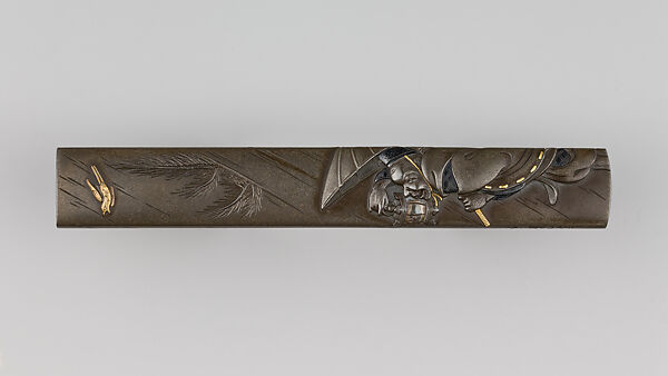Knife Handle (Kozuka), Copper-silver alloy (shibuichi), gold, silver, copper-gold alloy (shakudō), Japanese 