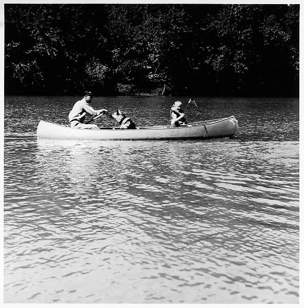 [Three People in Canoe], Ralph Eugene Meatyard (American, 1925–1972), Gelatin silver print 