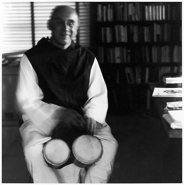 [Thomas Merton Playing Bongos], Ralph Eugene Meatyard (American, 1925–1972), Gelatin silver print 