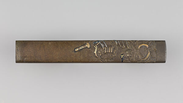 Knife Handle (Kozuka), Copper-silver alloy (shibuichi), gold, silver, copper-gold alloy (shakudō), Japanese 