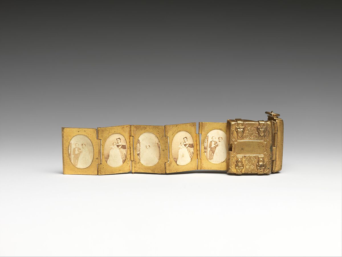 [Miniature Wedding Album of General Tom Thumb and Lavinia Warren], Mathew B. Brady (American, born Ireland, 1823?–1896 New York), Albumen silver prints, brass