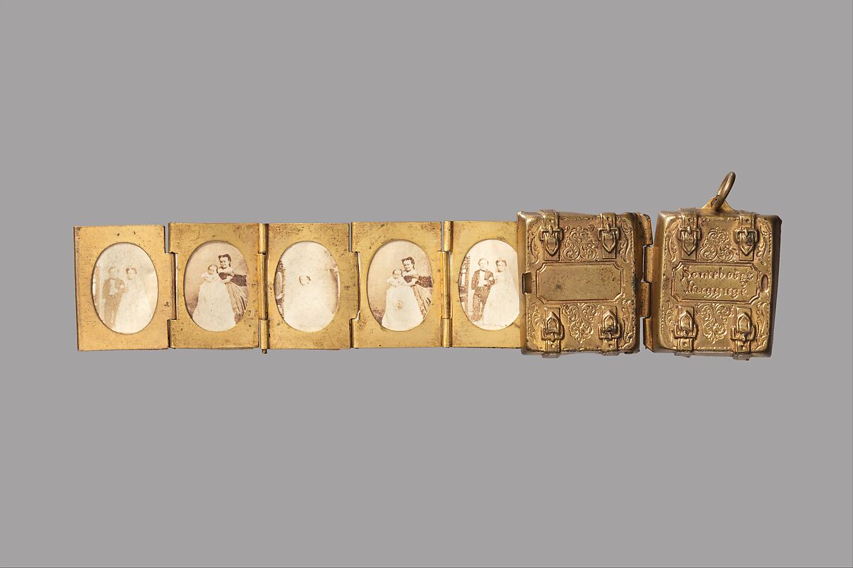 [Miniature Wedding Album of General Tom Thumb and Lavinia Warren], Mathew B. Brady (American, born Ireland, 1823?–1896 New York), Albumen silver prints, brass