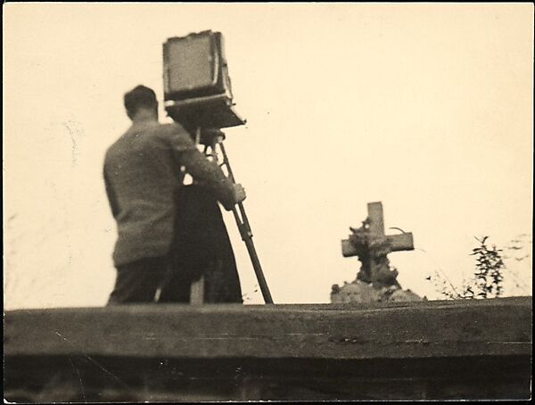 [Walker Evans Working View Camera in St. Michael's Cemetery, Bethlehem, Pennsylvania], Peter Sekaer (American (born Denmark), Copenhagen 1901–1950 Ardsley, New York), Gelatin silver print 
