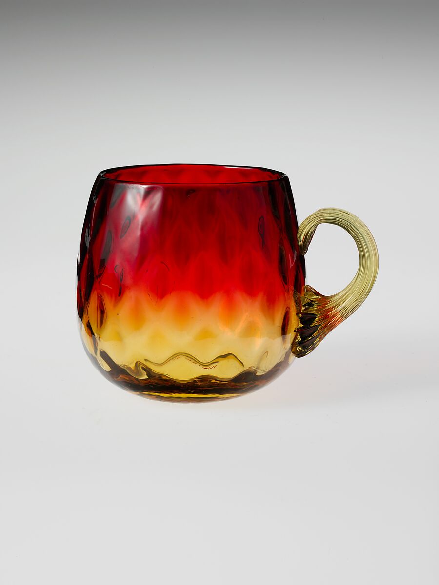 Cup, Probably New England Glass Company (American, East Cambridge, Massachusetts, 1818–1888), Blown glass, American 