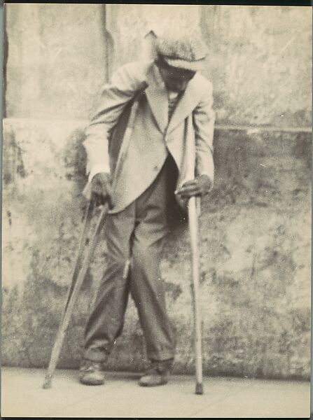 [Man on Crutches, Havana], Walker Evans (American, St. Louis, Missouri 1903–1975 New Haven, Connecticut), Gelatin silver print 