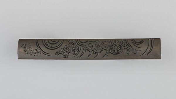 Knife Handle (Kozuka), Copper-silver alloy (shibuichi), gold, Japanese