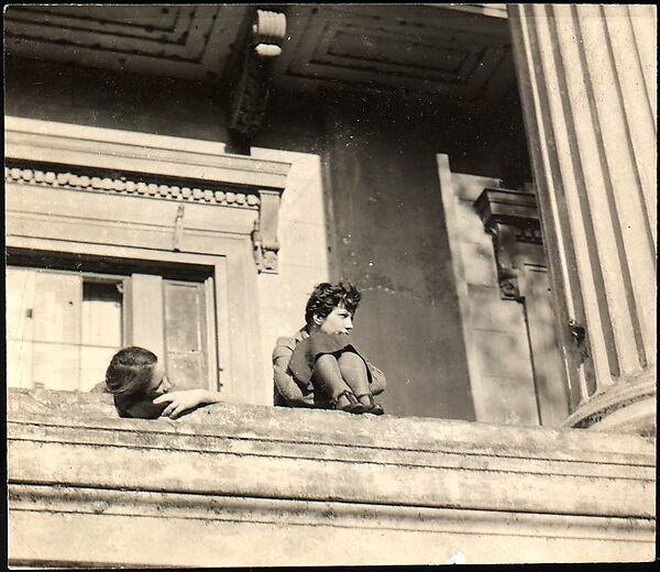 [Jane Ninas and Christine Fairchild on Balcony, Belle Grove Plantation House, White Castle, Louisiana], Walker Evans (American, St. Louis, Missouri 1903–1975 New Haven, Connecticut), Gelatin silver print 