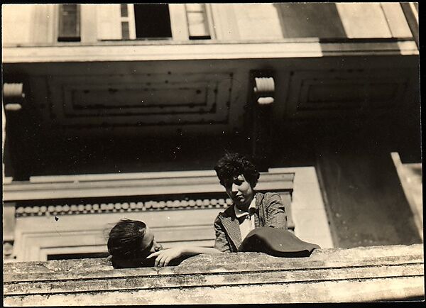 [Jane Ninas and Christine Fairchild on Balcony, Belle Grove Plantation House, White Castle, Louisiana], Walker Evans (American, St. Louis, Missouri 1903–1975 New Haven, Connecticut), Gelatin silver print 