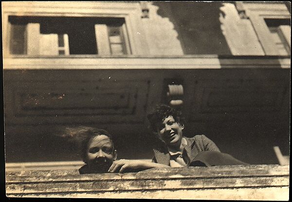 [Jane Ninas and Christine Fairchild on Balcony, Belle Grove Plantation House, White Castle, Louisiana], Walker Evans (American, St. Louis, Missouri 1903–1975 New Haven, Connecticut), Gelatin silver print 