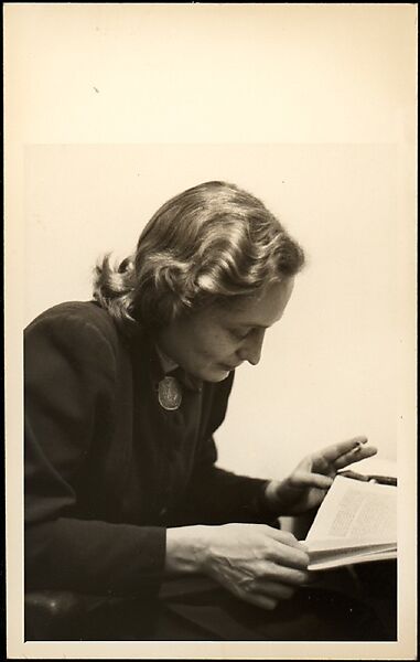 [Eleanor Clark, Reading and Holding Cigarette], Walker Evans (American, St. Louis, Missouri 1903–1975 New Haven, Connecticut), Gelatin silver print 