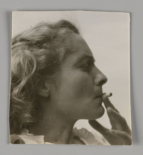 [Eleanor Clark Smoking, on Roof of 441 East 92nd Street Apartment Building, New York City], Walker Evans (American, St. Louis, Missouri 1903–1975 New Haven, Connecticut), Gelatin silver print 