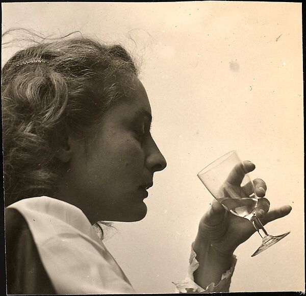 [Eleanor Clark Drinking, on Roof of 441 East 92nd Street Apartment Building, New York City], Walker Evans (American, St. Louis, Missouri 1903–1975 New Haven, Connecticut), Gelatin silver print 
