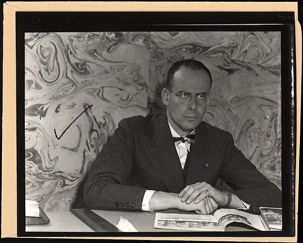 [Lincoln Kirstein Seated Behind Desk, for Fortune Article "The Boom in Ballet"], Walker Evans (American, St. Louis, Missouri 1903–1975 New Haven, Connecticut), Gelatin silver print 