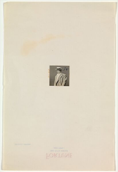 [Pedestrian Wearing Straw Hat, Detroit, for Fortune Article "Labor Anonymous"], Walker Evans (American, St. Louis, Missouri 1903–1975 New Haven, Connecticut), Gelatin silver print