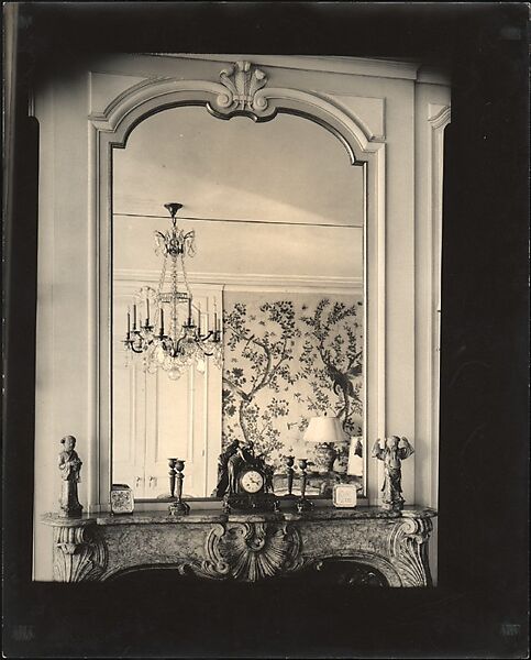 [Mirror and Fireplace Mantle in Living Room, Probably Joseph Verner Reed Family Residence], Walker Evans (American, St. Louis, Missouri 1903–1975 New Haven, Connecticut), Gelatin silver print 