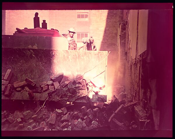 [Demolition Scene, New York City, for Fortune Article "The Wreckers"], Walker Evans (American, St. Louis, Missouri 1903–1975 New Haven, Connecticut), Color film transparency 