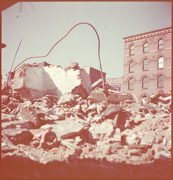 [101 Views and Details of Demolition Sites, New York City, for Fortune Article "The Wreckers"], Walker Evans (American, St. Louis, Missouri 1903–1975 New Haven, Connecticut), Color film transparency