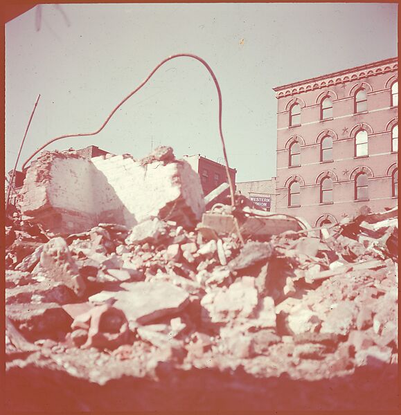 [101 Views and Details of Demolition Sites, New York City, for Fortune Article "The Wreckers"], Walker Evans (American, St. Louis, Missouri 1903–1975 New Haven, Connecticut), Color film transparency
