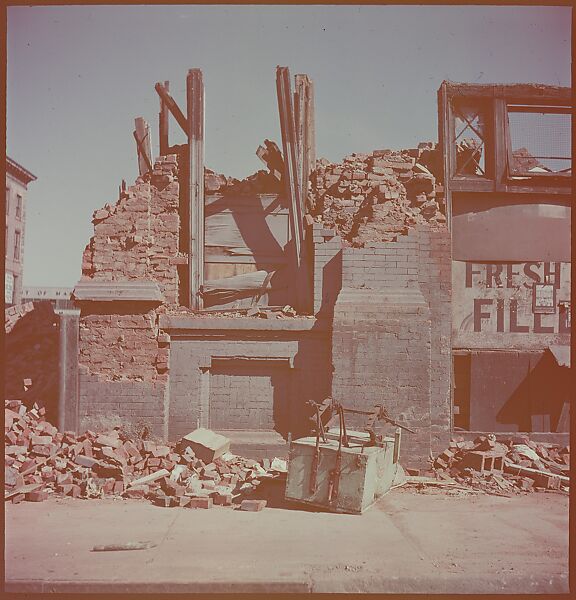 [101 Views and Details of Demolition Sites, New York City, for Fortune Article "The Wreckers"], Walker Evans (American, St. Louis, Missouri 1903–1975 New Haven, Connecticut), Color film transparency