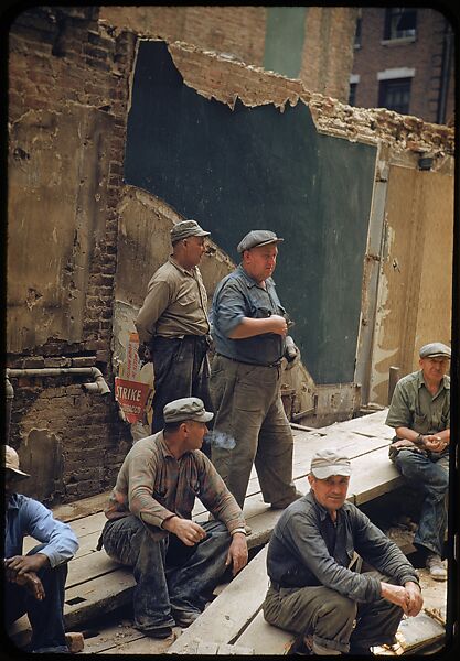 [41 Views and Details of Demolition Sites, Portraits of Wreckers, New York City, for Fortune Article "The Wreckers"], Walker Evans (American, St. Louis, Missouri 1903–1975 New Haven, Connecticut), Color film transparency