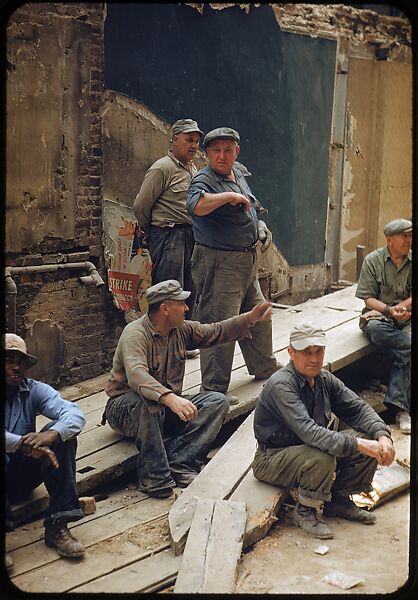[41 Views and Details of Demolition Sites, Portraits of Wreckers, New York City, for Fortune Article "The Wreckers"], Walker Evans (American, St. Louis, Missouri 1903–1975 New Haven, Connecticut), Color film transparency