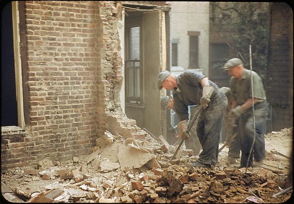 [41 Views and Details of Demolition Sites, Portraits of Wreckers, New York City, for Fortune Article "The Wreckers"], Walker Evans (American, St. Louis, Missouri 1903–1975 New Haven, Connecticut), Color film transparency