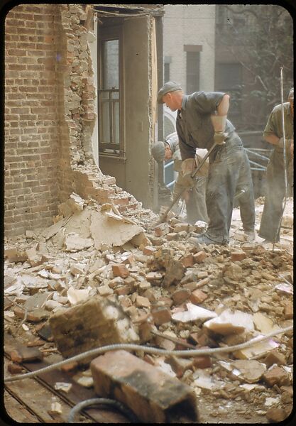[41 Views and Details of Demolition Sites, Portraits of Wreckers, New York City, for Fortune Article "The Wreckers"], Walker Evans (American, St. Louis, Missouri 1903–1975 New Haven, Connecticut), Color film transparency