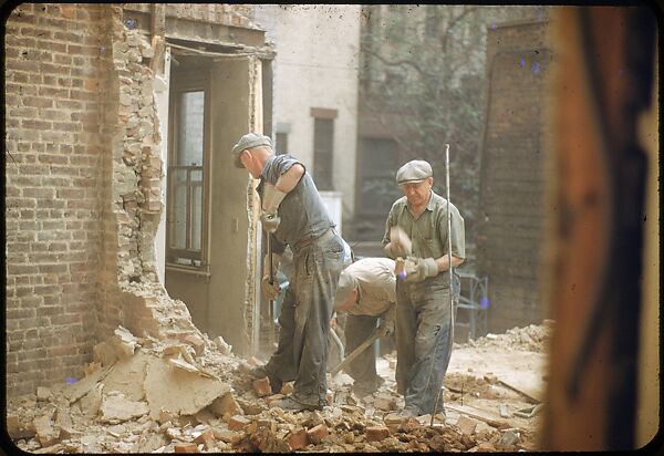 [41 Views and Details of Demolition Sites, Portraits of Wreckers, New York City, for Fortune Article "The Wreckers"], Walker Evans (American, St. Louis, Missouri 1903–1975 New Haven, Connecticut), Color film transparency