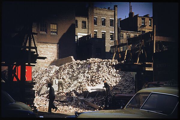 [41 Views and Details of Demolition Sites, Portraits of Wreckers, New York City, for Fortune Article "The Wreckers"], Walker Evans (American, St. Louis, Missouri 1903–1975 New Haven, Connecticut), Color film transparency