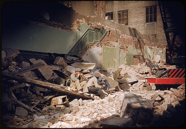 [41 Views and Details of Demolition Sites, Portraits of Wreckers, New York City, for Fortune Article "The Wreckers"], Walker Evans (American, St. Louis, Missouri 1903–1975 New Haven, Connecticut), Color film transparency