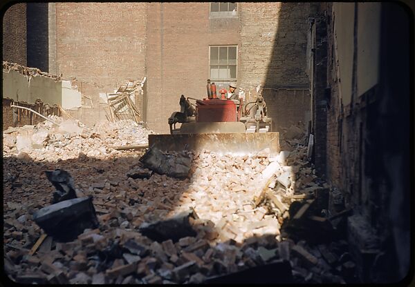 [41 Views and Details of Demolition Sites, Portraits of Wreckers, New York City, for Fortune Article "The Wreckers"], Walker Evans (American, St. Louis, Missouri 1903–1975 New Haven, Connecticut), Color film transparency