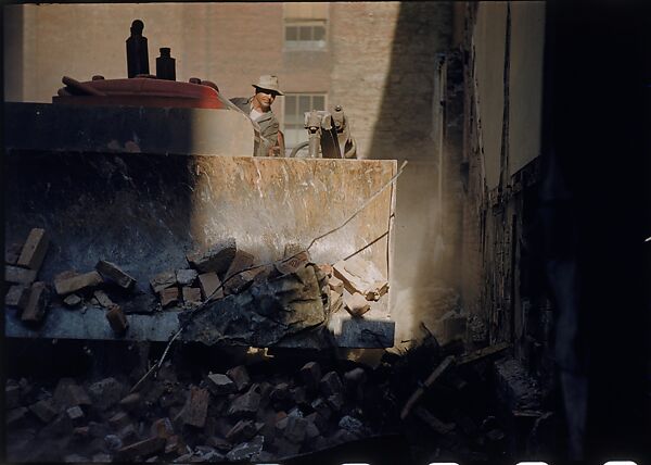 [41 Views and Details of Demolition Sites, Portraits of Wreckers, New York City, for Fortune Article "The Wreckers"], Walker Evans (American, St. Louis, Missouri 1903–1975 New Haven, Connecticut), Color film transparency