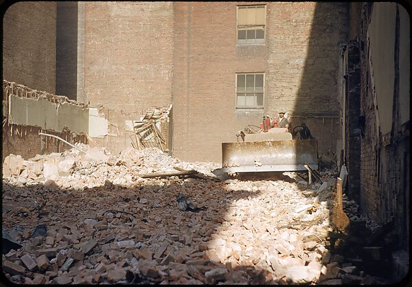 [41 Views and Details of Demolition Sites, Portraits of Wreckers, New York City, for Fortune Article "The Wreckers"], Walker Evans (American, St. Louis, Missouri 1903–1975 New Haven, Connecticut), Color film transparency
