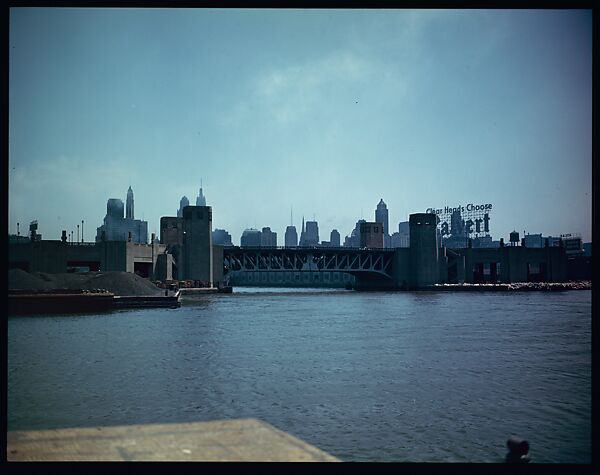 [18 Views of Chicago River and Skyline, for Fortune Article "Chicago River: The Creek That Made a City Grow"], Walker Evans (American, St. Louis, Missouri 1903–1975 New Haven, Connecticut), Color film transparency