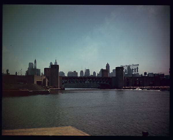 [18 Views of Chicago River and Skyline, for Fortune Article "Chicago River: The Creek That Made a City Grow"], Walker Evans (American, St. Louis, Missouri 1903–1975 New Haven, Connecticut), Color film transparency