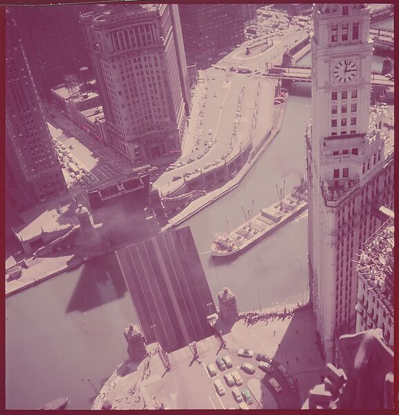 [87 River Scenes, for Fortune Article "Chicago River: The Creek That Made a City Grow"], Walker Evans (American, St. Louis, Missouri 1903–1975 New Haven, Connecticut), Color film transparency