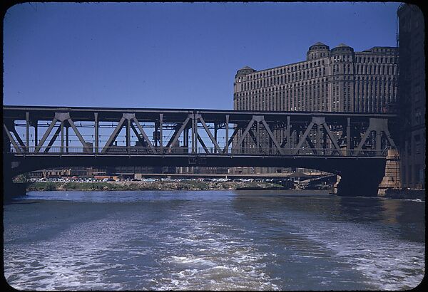 [74 River Scenes, for Fortune Article "Chicago River: The Creek That Made a City Grow"], Walker Evans (American, St. Louis, Missouri 1903–1975 New Haven, Connecticut), Color film transparency 