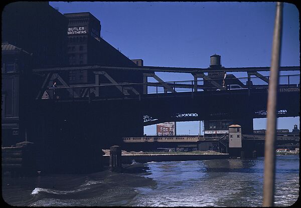 [74 River Scenes, for Fortune Article "Chicago River: The Creek That Made a City Grow"], Walker Evans (American, St. Louis, Missouri 1903–1975 New Haven, Connecticut), Color film transparency