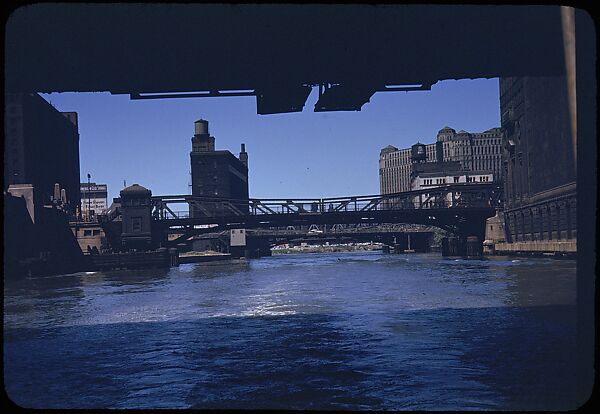 [74 River Scenes, for Fortune Article "Chicago River: The Creek That Made a City Grow"], Walker Evans (American, St. Louis, Missouri 1903–1975 New Haven, Connecticut), Color film transparency