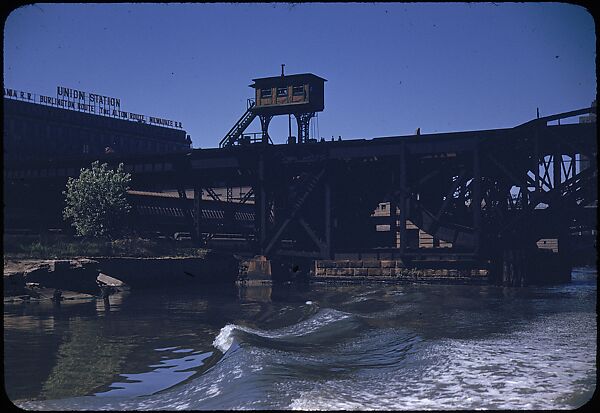 [74 River Scenes, for Fortune Article "Chicago River: The Creek That Made a City Grow"], Walker Evans (American, St. Louis, Missouri 1903–1975 New Haven, Connecticut), Color film transparency