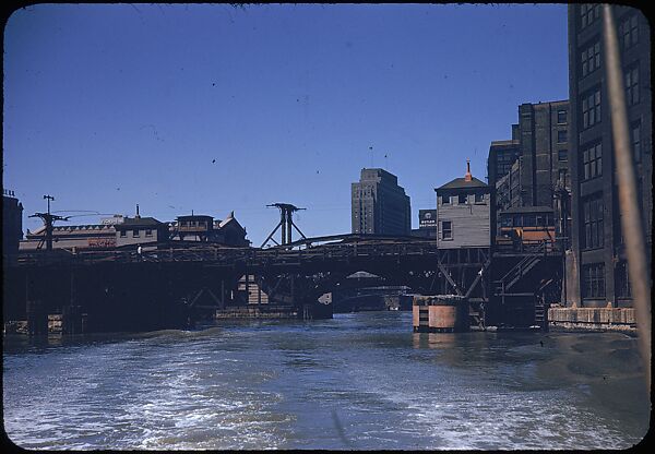 [74 River Scenes, for Fortune Article "Chicago River: The Creek That Made a City Grow"], Walker Evans (American, St. Louis, Missouri 1903–1975 New Haven, Connecticut), Color film transparency