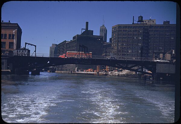 [74 River Scenes, for Fortune Article "Chicago River: The Creek That Made a City Grow"], Walker Evans (American, St. Louis, Missouri 1903–1975 New Haven, Connecticut), Color film transparency