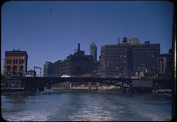 [74 River Scenes, for Fortune Article "Chicago River: The Creek That Made a City Grow"], Walker Evans (American, St. Louis, Missouri 1903–1975 New Haven, Connecticut), Color film transparency