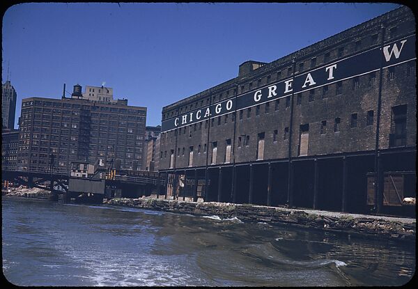 [74 River Scenes, for Fortune Article "Chicago River: The Creek That Made a City Grow"], Walker Evans (American, St. Louis, Missouri 1903–1975 New Haven, Connecticut), Color film transparency