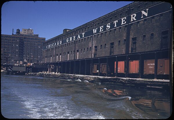 [74 River Scenes, for Fortune Article "Chicago River: The Creek That Made a City Grow"], Walker Evans (American, St. Louis, Missouri 1903–1975 New Haven, Connecticut), Color film transparency