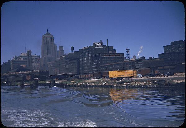 [74 River Scenes, for Fortune Article "Chicago River: The Creek That Made a City Grow"], Walker Evans (American, St. Louis, Missouri 1903–1975 New Haven, Connecticut), Color film transparency