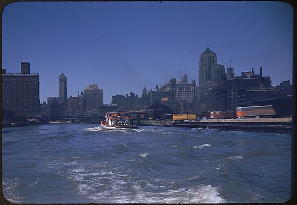 [74 River Scenes, for Fortune Article "Chicago River: The Creek That Made a City Grow"], Walker Evans (American, St. Louis, Missouri 1903–1975 New Haven, Connecticut), Color film transparency