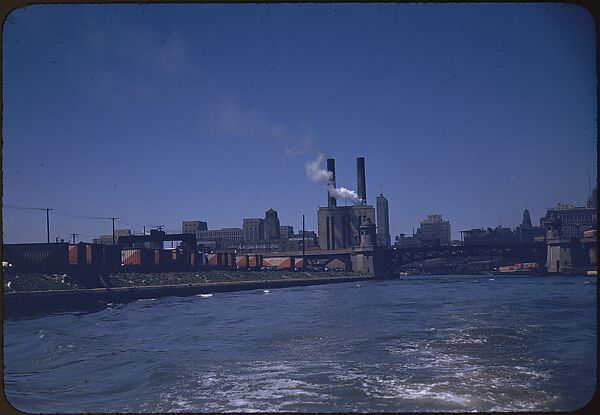 [74 River Scenes, for Fortune Article "Chicago River: The Creek That Made a City Grow"], Walker Evans (American, St. Louis, Missouri 1903–1975 New Haven, Connecticut), Color film transparency